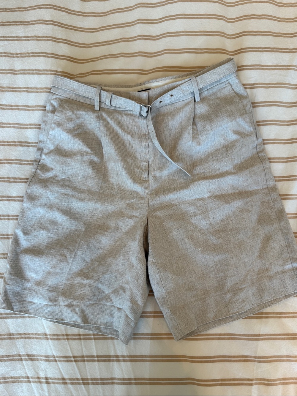 J.Crew Linen Blend Belted Bermuda Shorts